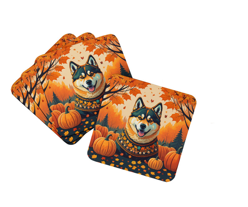 Akita Fall Foam Coaster