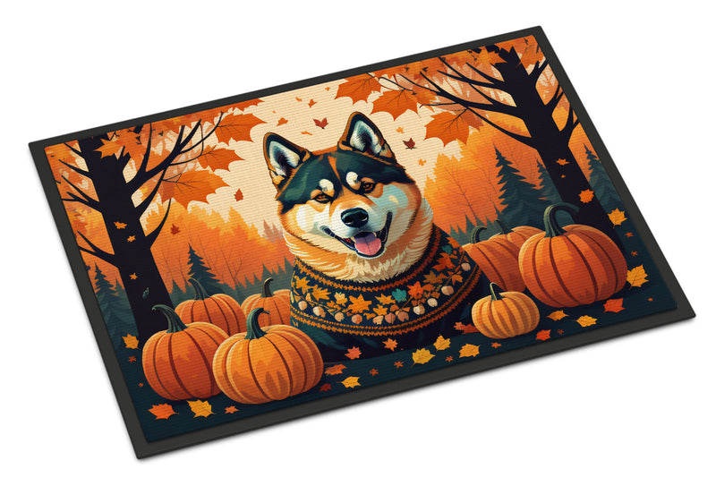 Akita Fall Doormat -  18x27 Decorative Floor Mat – Indoor/Outdoor Rug