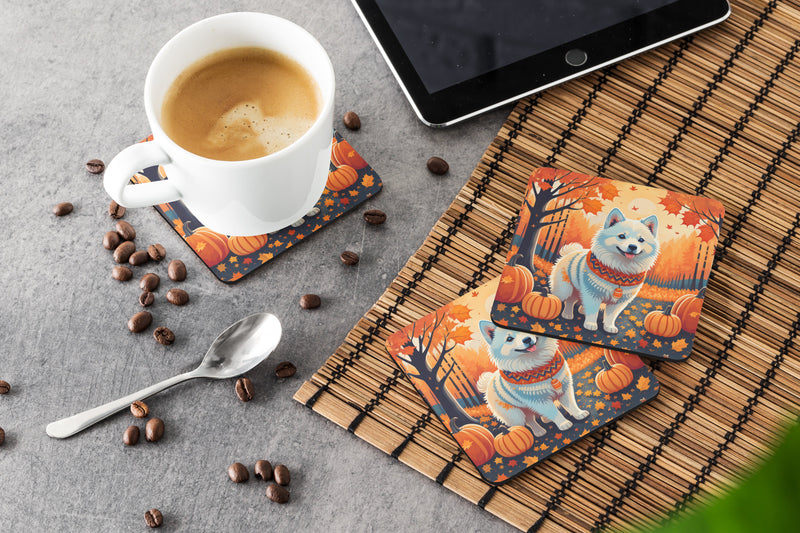 American Eskimo Fall Foam Coaster