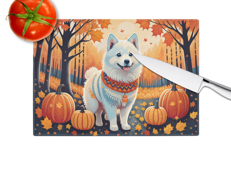 American Eskimo Fall Glass Cutting Boards – Durable, Decorative Kitchen Art Large