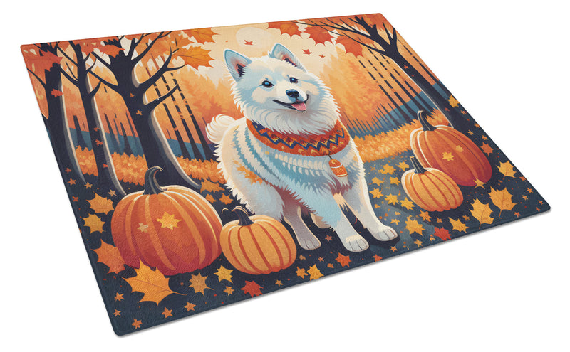 American Eskimo Fall Glass Cutting Boards – Durable, Decorative Kitchen Art Large