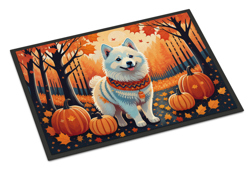 American Eskimo Fall Doormat -  18x27 Decorative Floor Mat – Indoor/Outdoor Rug