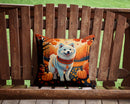American Eskimo Fall Throw Pillow - 14x14 Decorative Pillow – Art for Your Home & Patio