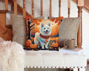 American Eskimo Fall Throw Pillow - 14x14 Decorative Pillow – Art for Your Home & Patio
