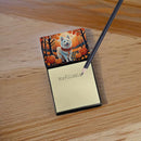 American Eskimo Fall Sticky Note Holder- Refiilable Desk Accessory Note Pad