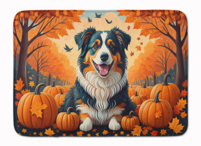 Australian Shepherd Terrier Fall Memory Foam Kitchen Mat