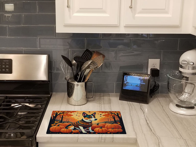 Basenji Fall Glass Cutting Boards – Durable, Decorative Kitchen Art Large