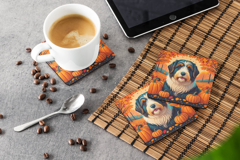 Bearded Collie Fall Foam Coaster