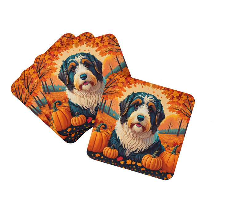 Bearded Collie Fall Foam Coaster