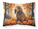 Bloodhound Fall Fabric Standard Pillowcase – Artistic Decorative Front, White Back