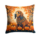 Bloodhound Fall Fabric Decorative Pillow