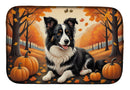 Border Collie Fall Dish Drying Mat