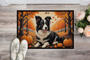 Border Collie Fall Doormat -  18x27 Decorative Floor Mat – Indoor/Outdoor Rug