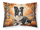 Border Collie Fall Fabric Standard Pillowcase – Artistic Decorative Front, White Back