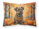 Border Terrier Fall Fabric Standard Pillowcase – Artistic Decorative Front, White Back
