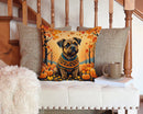 Border Terrier Fall Throw Pillow - 14x14 Decorative Pillow – Art for Your Home & Patio