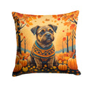 Border Terrier Fall Throw Pillow - 14x14 Decorative Pillow – Art for Your Home & Patio