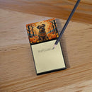 Border Terrier Fall Sticky Note Holder- Refiilable Desk Accessory Note Pad
