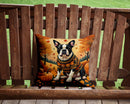 Boston Terrier Fall Throw Pillow - 14x14 Decorative Pillow – Art for Your Home & Patio