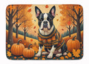 Boston Terrier Fall Memory Foam Kitchen Mat