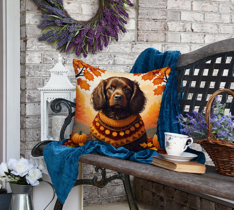 Boykin Spaniel Fall Fabric Decorative Pillow