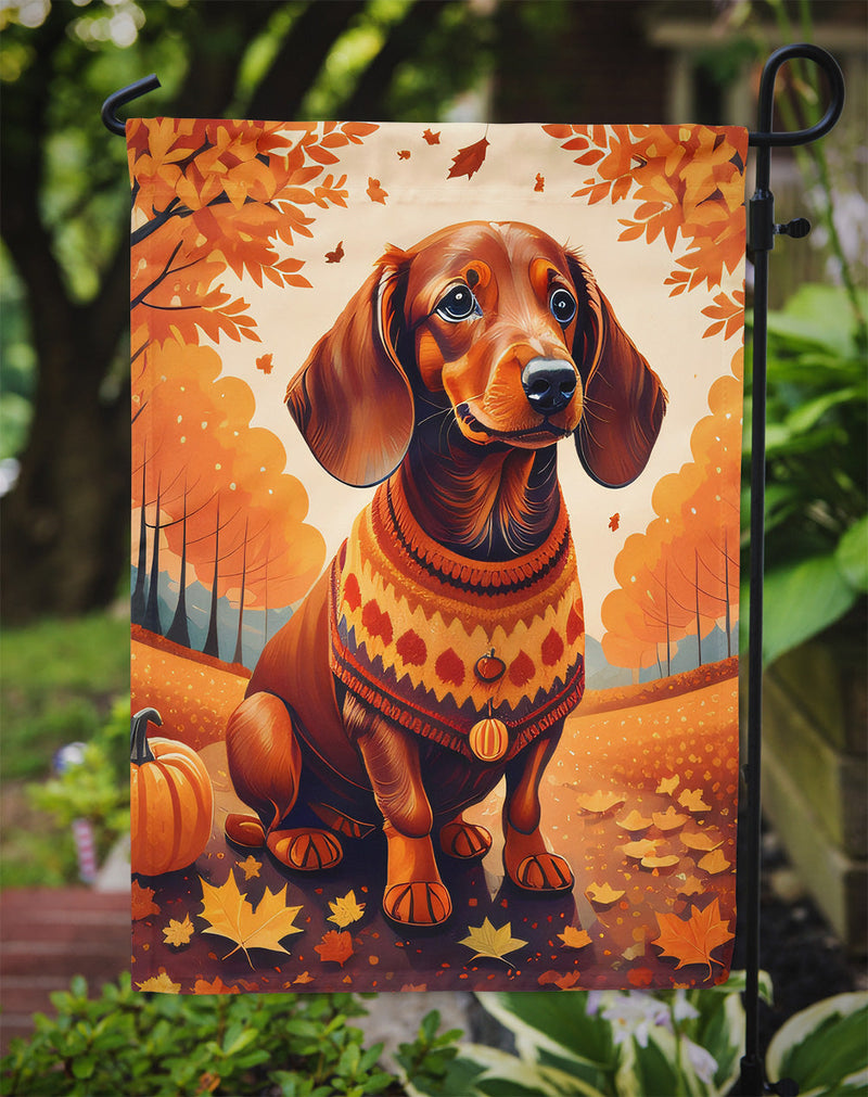 Dachshund Fall Garden Flag