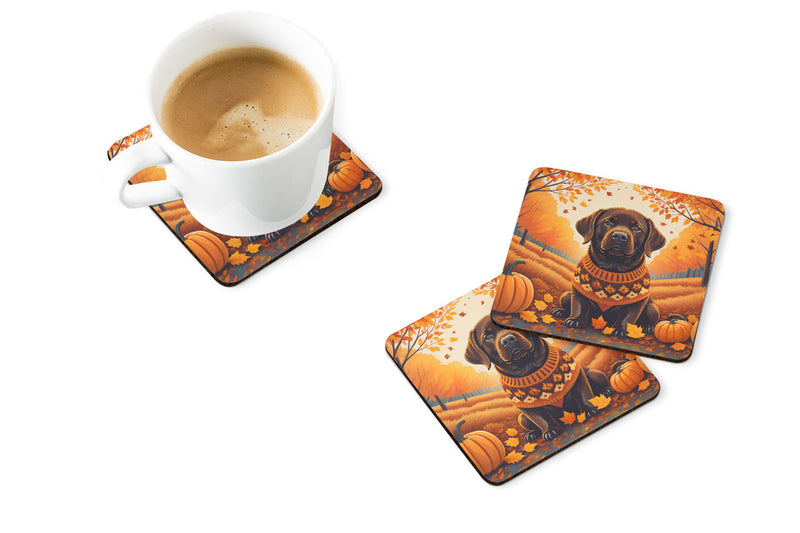 Chocolate Labrador Retriever Fall Foam Coaster