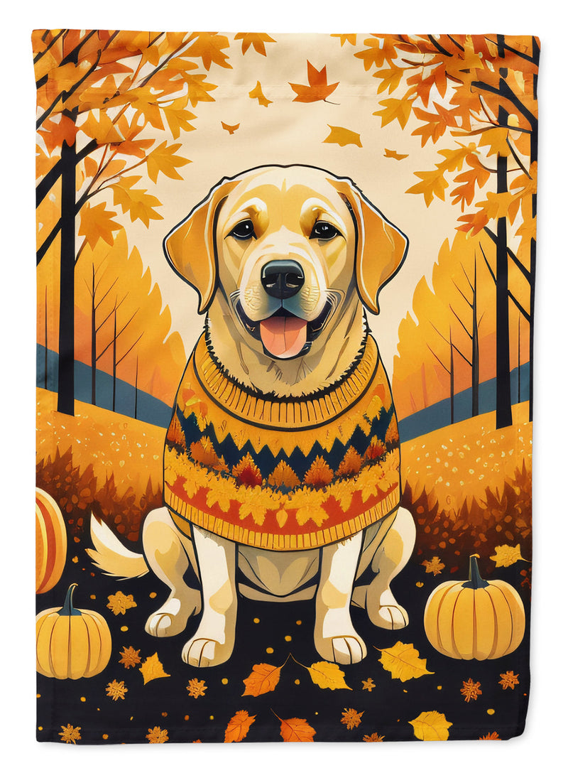 Yellow Labrador Retriever Fall House Flag