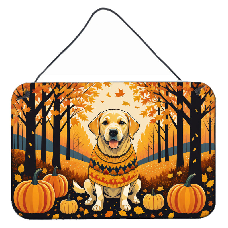 Yellow Labrador Retriever Fall Wall or Door Hanging Prints