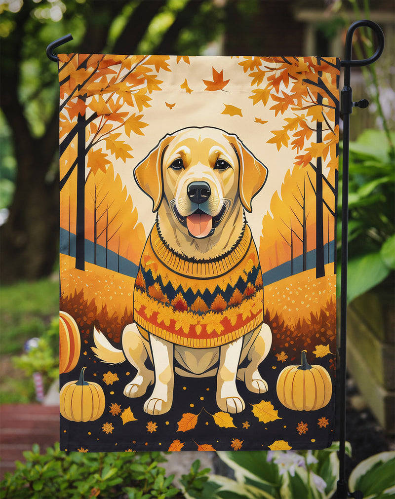 Yellow Labrador Retriever Fall Garden Flag