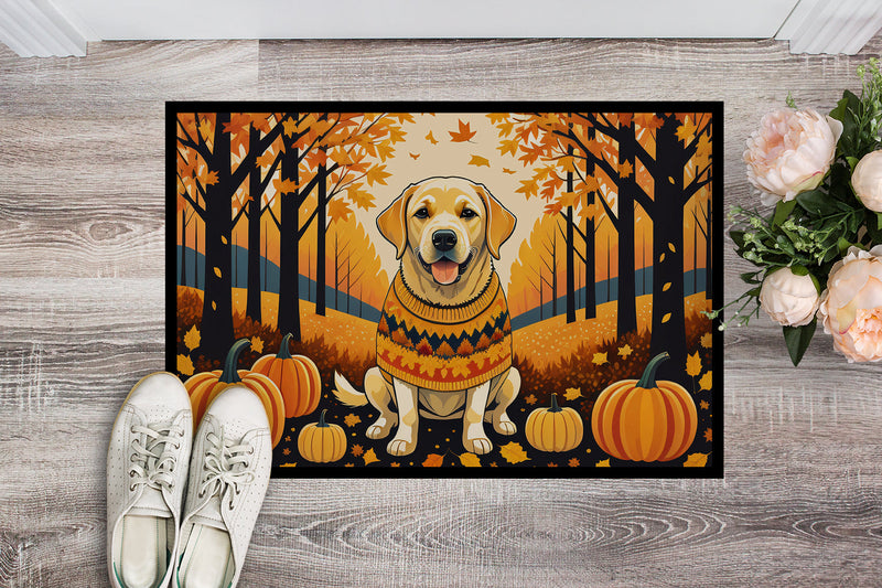 Yellow Labrador Retriever Fall Indoor or Outdoor Mat 24x36