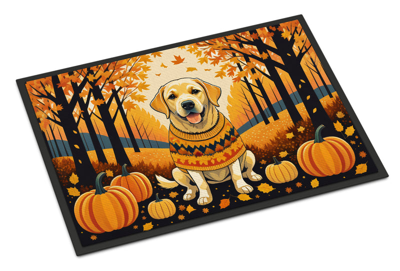 Yellow Labrador Retriever Fall Indoor or Outdoor Mat 24x36