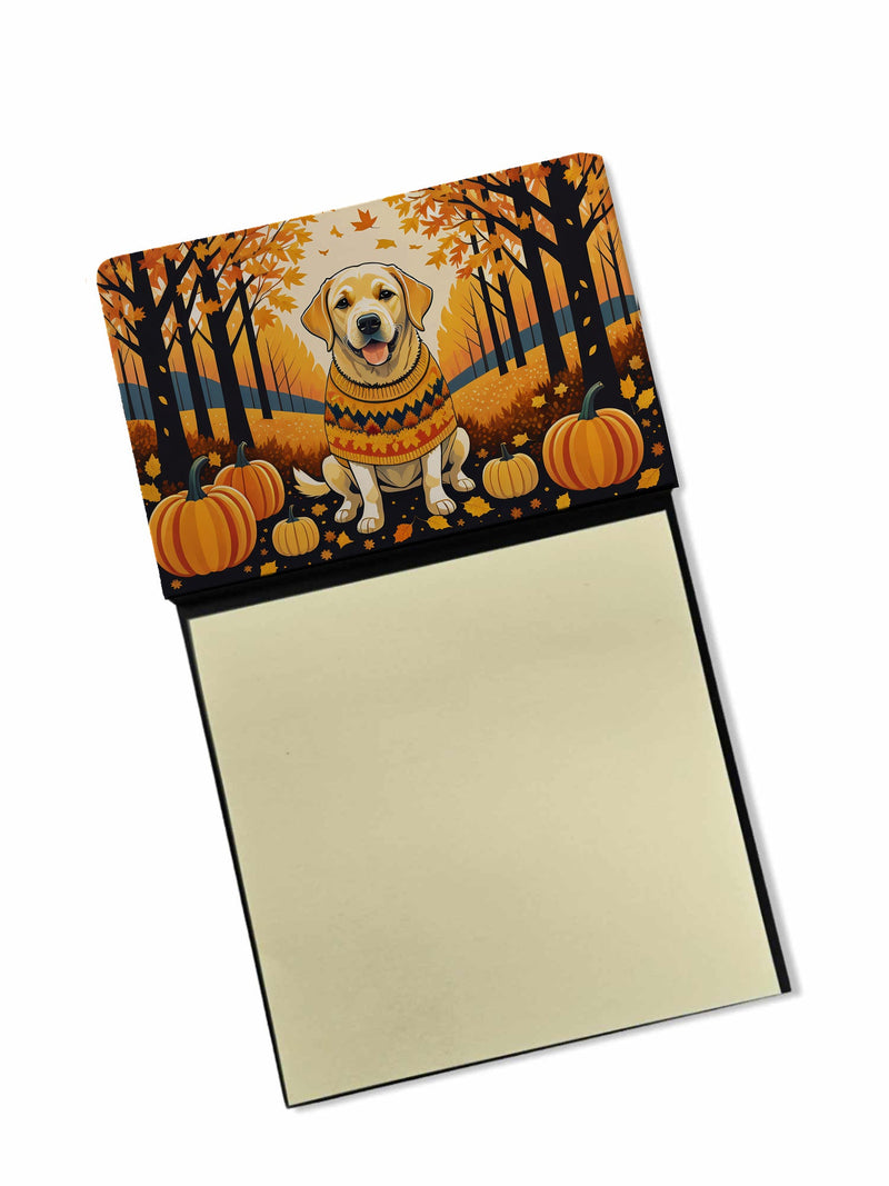 Yellow Labrador Retriever Fall Sticky Note Holder