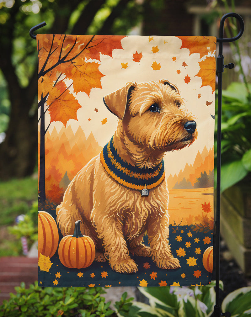 Lakeland Terrier Fall Garden Flag – Dog Surrounded by Pumpkins & Autumn Leaves