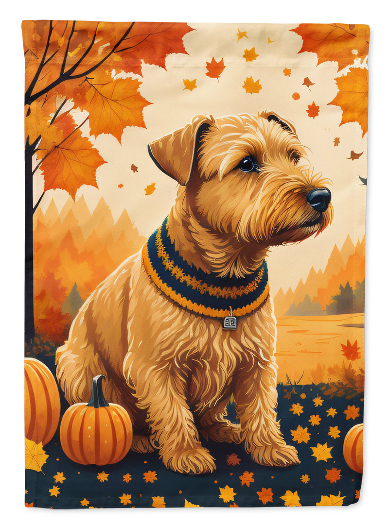 Lakeland Terrier Fall Garden Flag – Dog Surrounded by Pumpkins & Autumn Leaves