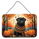 Black Pug Fall Wall or Door Hanging Prints