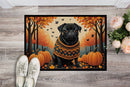 Black Pug Fall Doormat - 24x36 Decorative Floor Mat – Indoor/Outdoor Rug with Artistic Flair