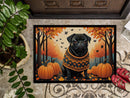 Black Pug Fall Doormat - 24x36 Decorative Floor Mat – Indoor/Outdoor Rug with Artistic Flair