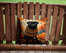 Black Pug Fall Throw Pillow - 14x14 Decorative Pillow – Art for Your Home & Patio