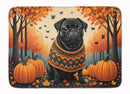 Black Pug Fall Memory Foam Kitchen Mat