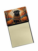 Black Pug Fall Sticky Note Holder- Refiilable Desk Accessory Note Pad