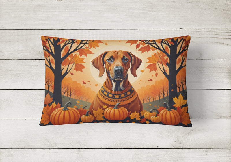 Rhodesian Ridgeback Fall Fabric Decorative Pillow