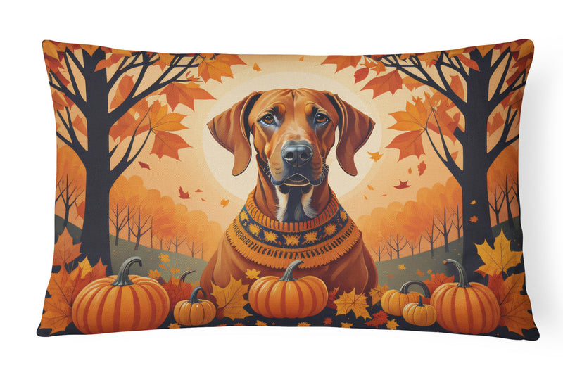 Rhodesian Ridgeback Fall Fabric Decorative Pillow