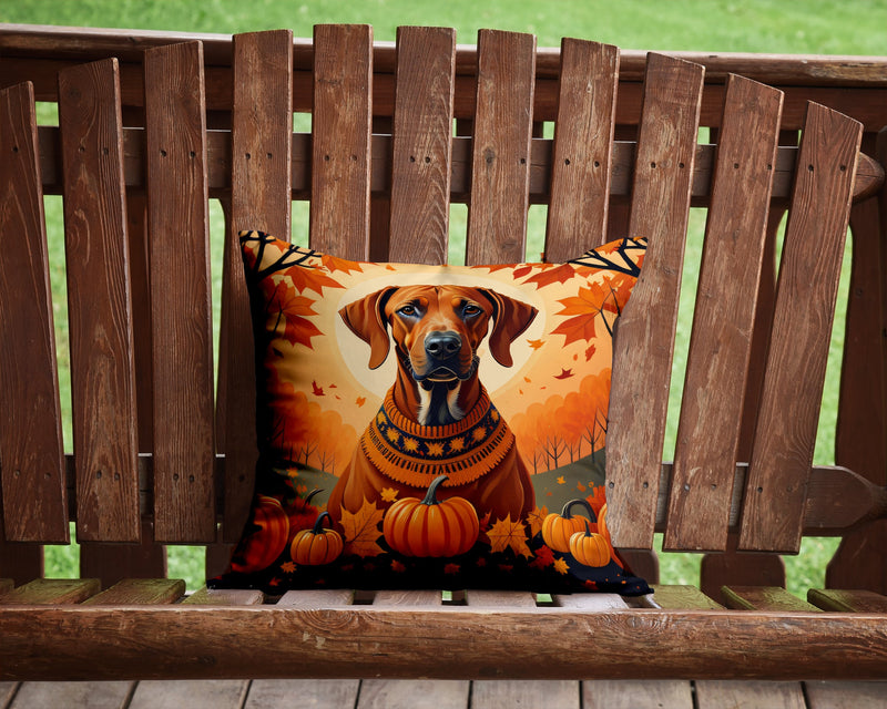 Rhodesian Ridgeback Fall Throw Pillow - 14x14 Decorative Pillow – Art for Your Home & Patio
