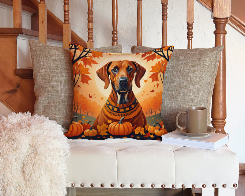 Rhodesian Ridgeback Fall Throw Pillow - 14x14 Decorative Pillow – Art for Your Home & Patio