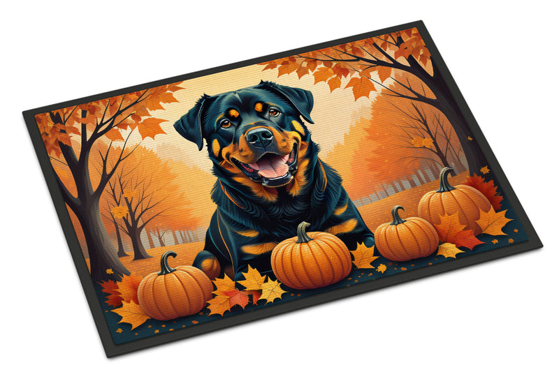 Rottweiler Fall Doormat - 24x36 Decorative Floor Mat – Indoor/Outdoor Rug with Artistic Flair