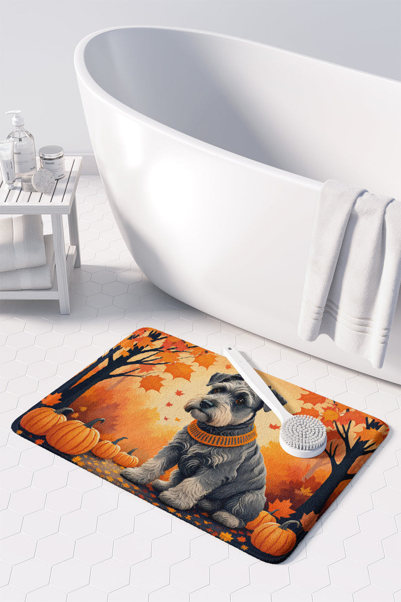 Schnauzer Fall Memory Foam Kitchen Mat