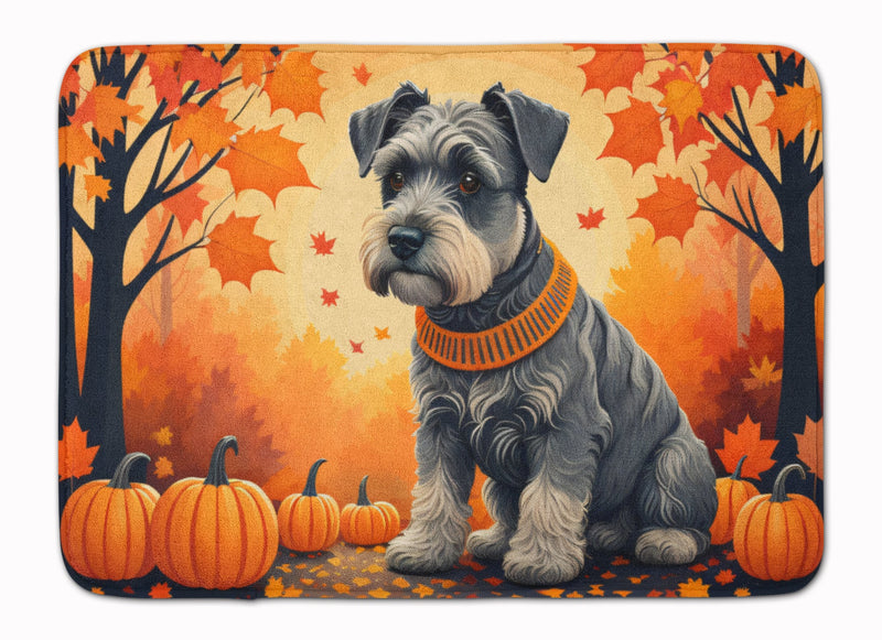 Schnauzer Fall Memory Foam Kitchen Mat