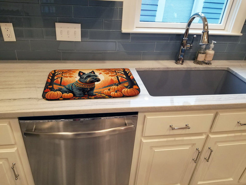 Scottish Terrier Fall Dish Drying Mat