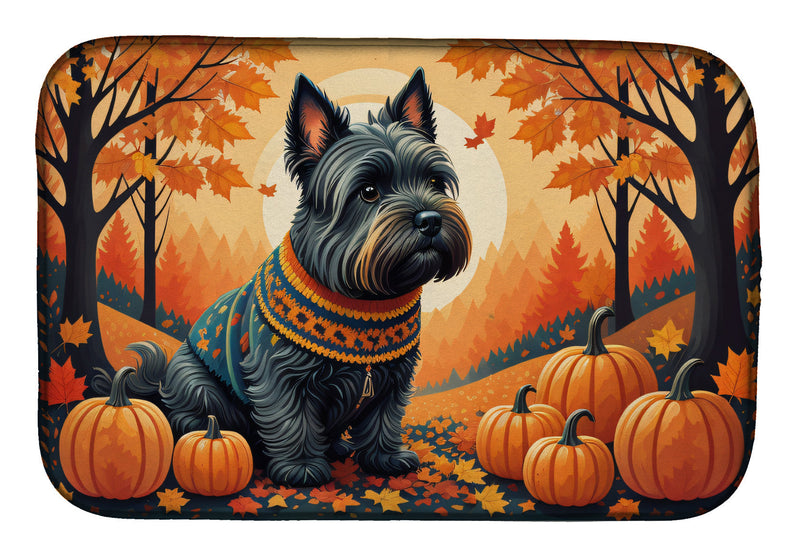 Scottish Terrier Fall Dish Drying Mat